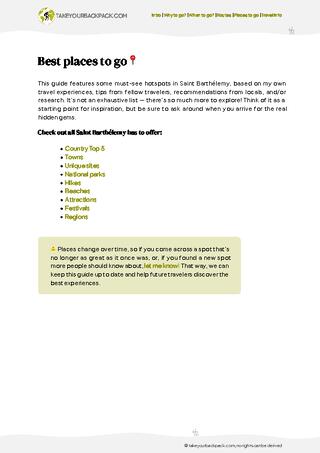 example page 3 from our offline Travel Guide for Saint Barthélemy